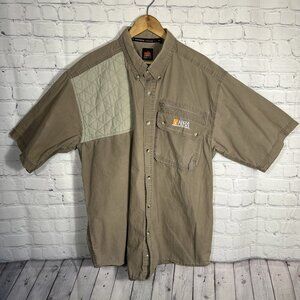 NRA Shooting Men’s Shirt Hunting Padded Gun Range‎ XL Button down Embroidery